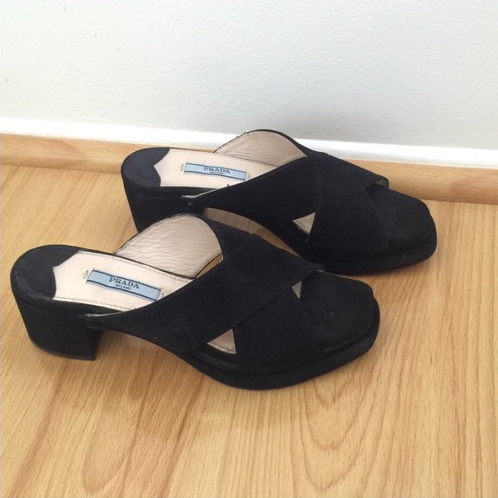 PRADA crossover mule sandal slides